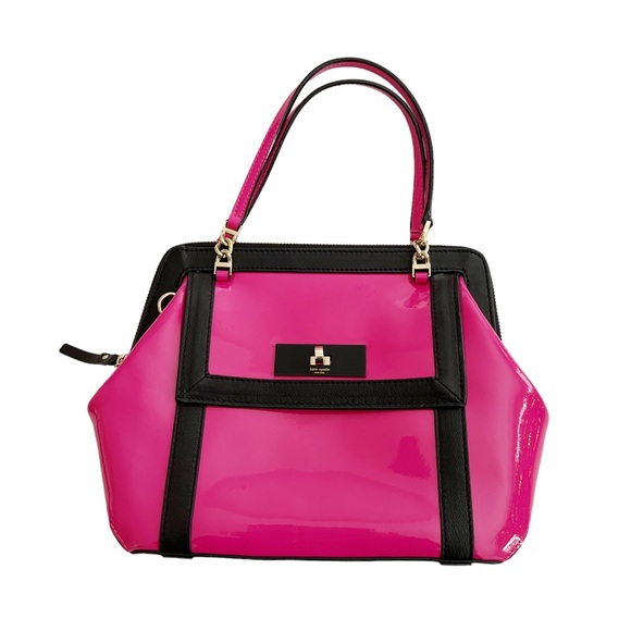 kate spade Handbags - NWOT Kate Spade Auburn Place Cayton Pink + Black Patent Handbag